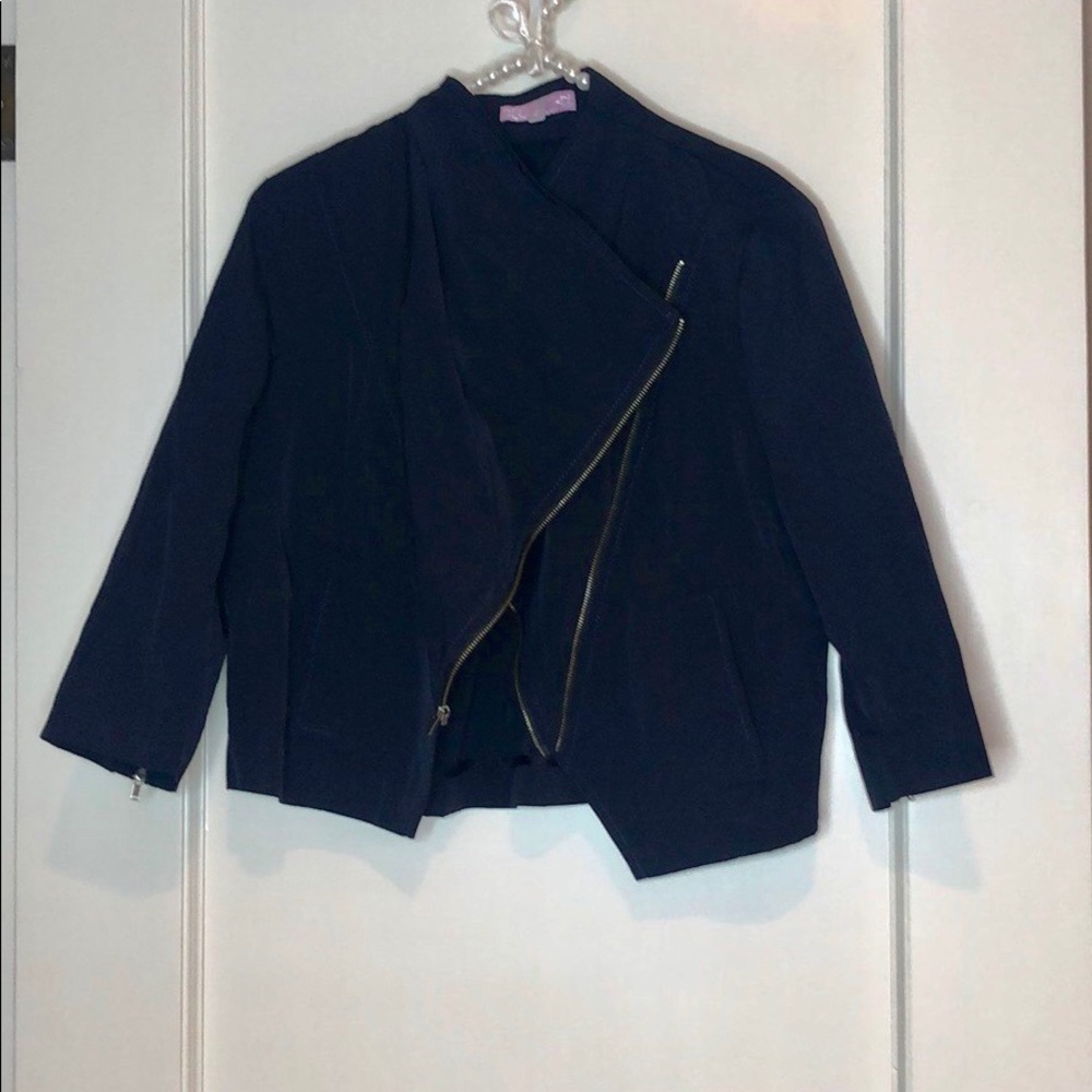 Anthropologie Parameter Navy 3/4 Crop Jacket Navy